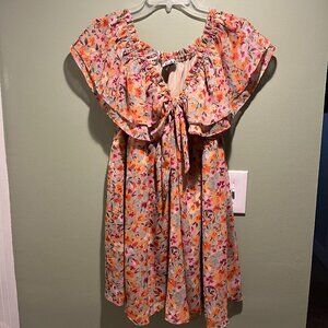 Off the shoulder floral mini dress